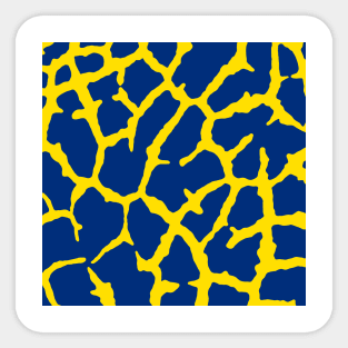 Giraffe Print Navy Yellow Sticker